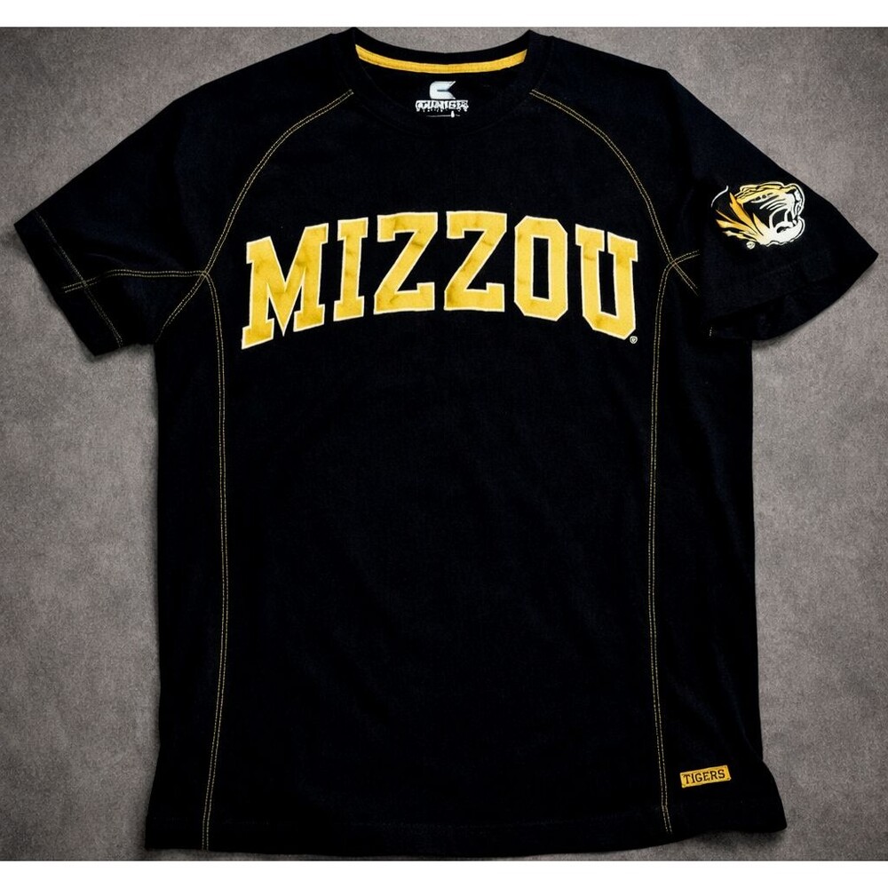 Mizzou Tigers Missouri Football Performance Colosseum Black Patched Tee Men Larg
